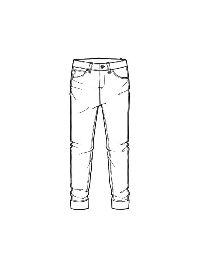 Jeans Drawing Image Coloring Page