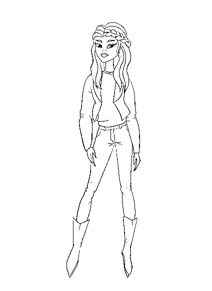 Jeans Fashion Image Coloring Page