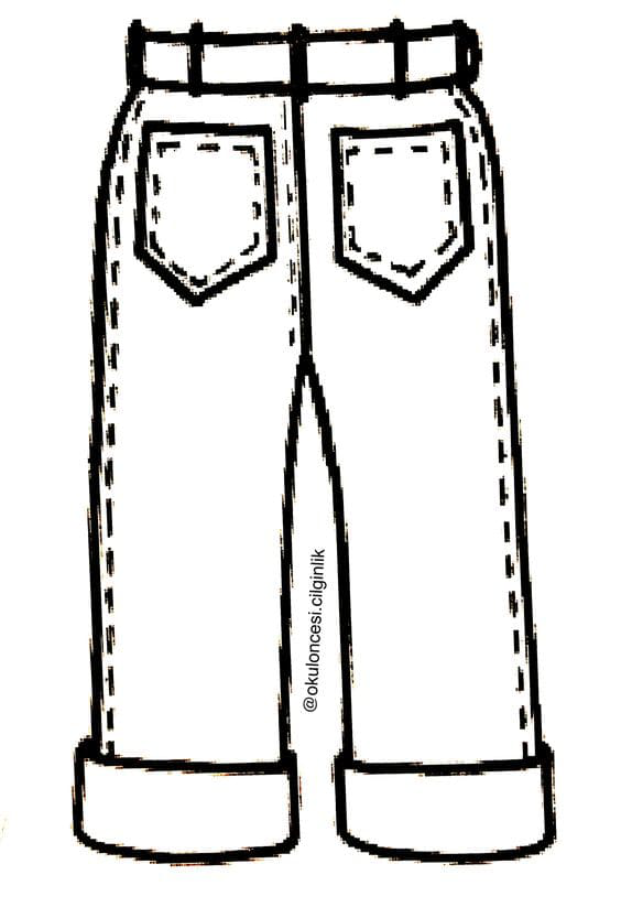 Jeans For Kids Image Coloring Page