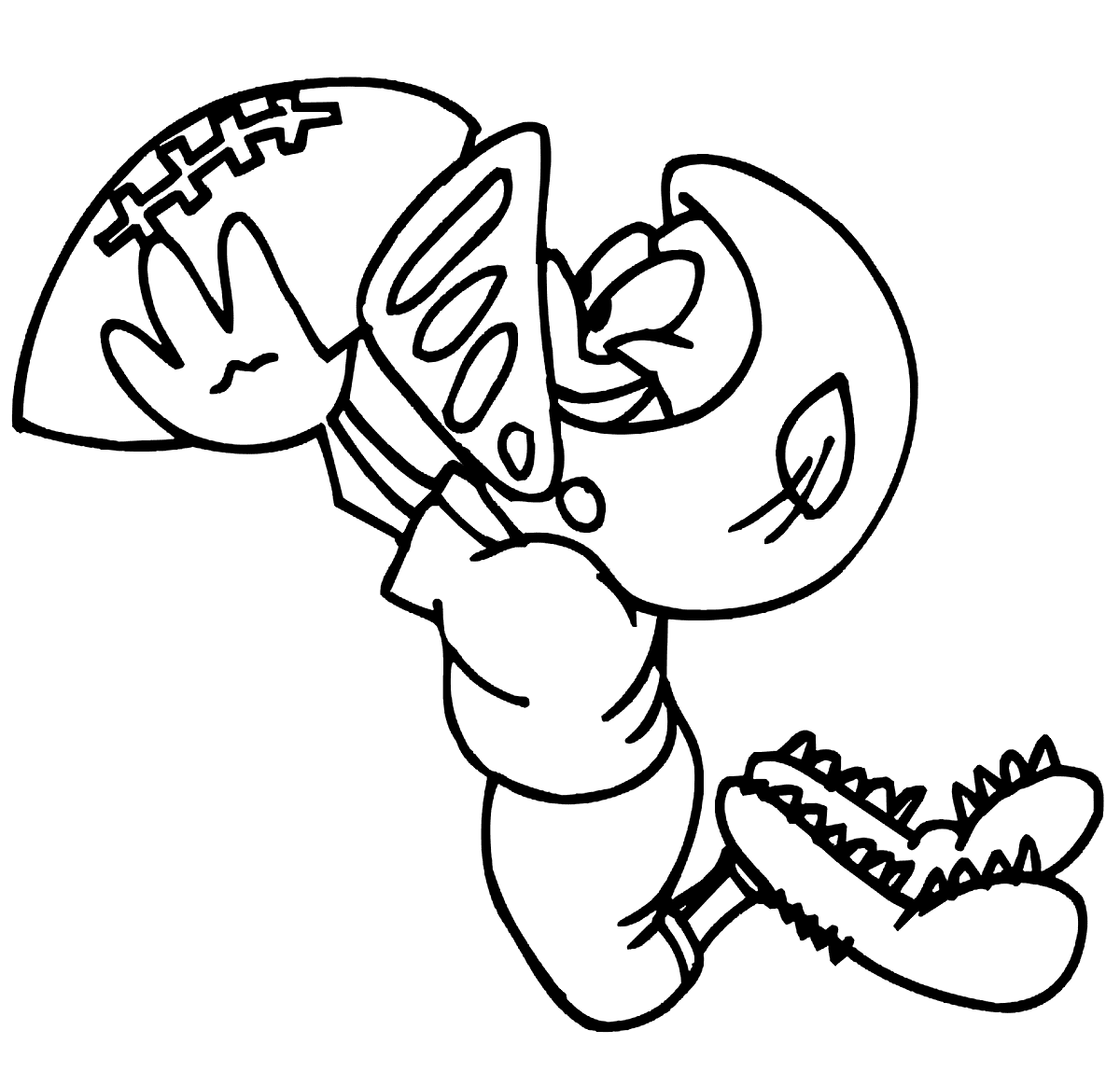 Jumping Football Player Coloring Page