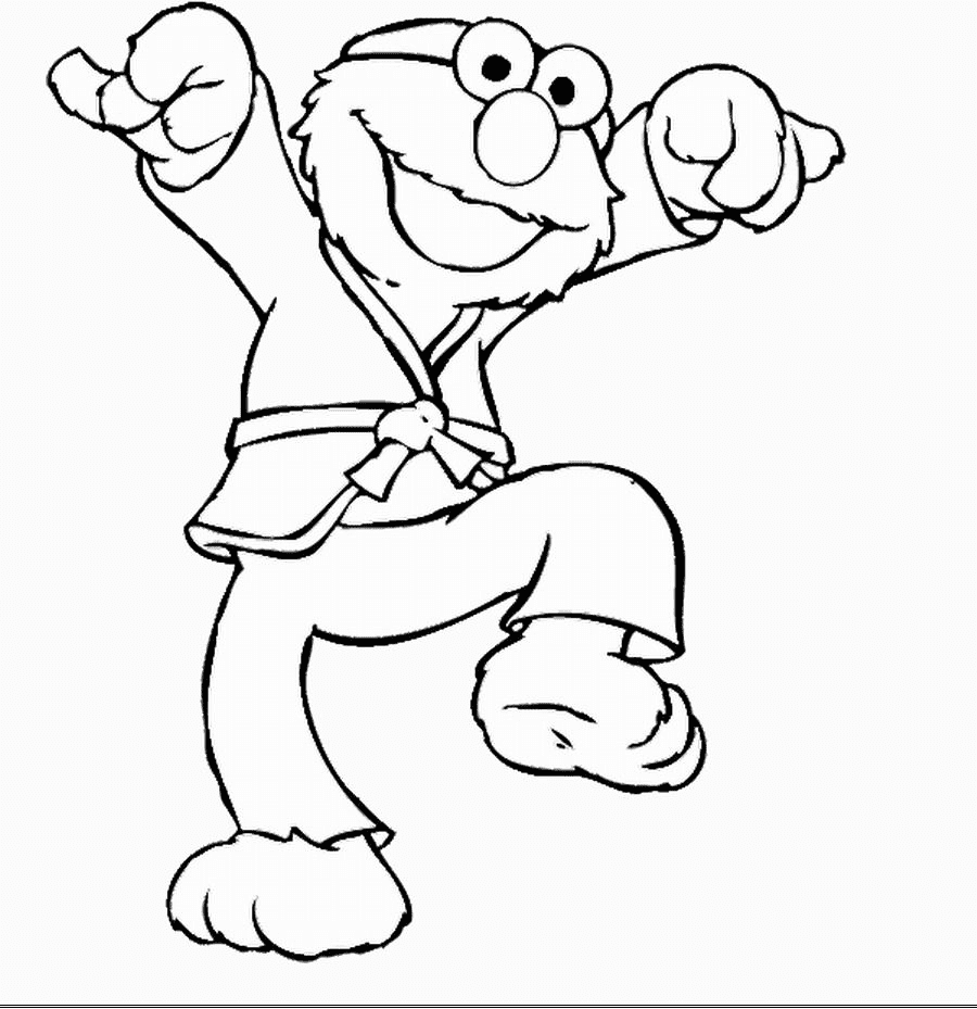 Karate Cute Picture Coloring Page
