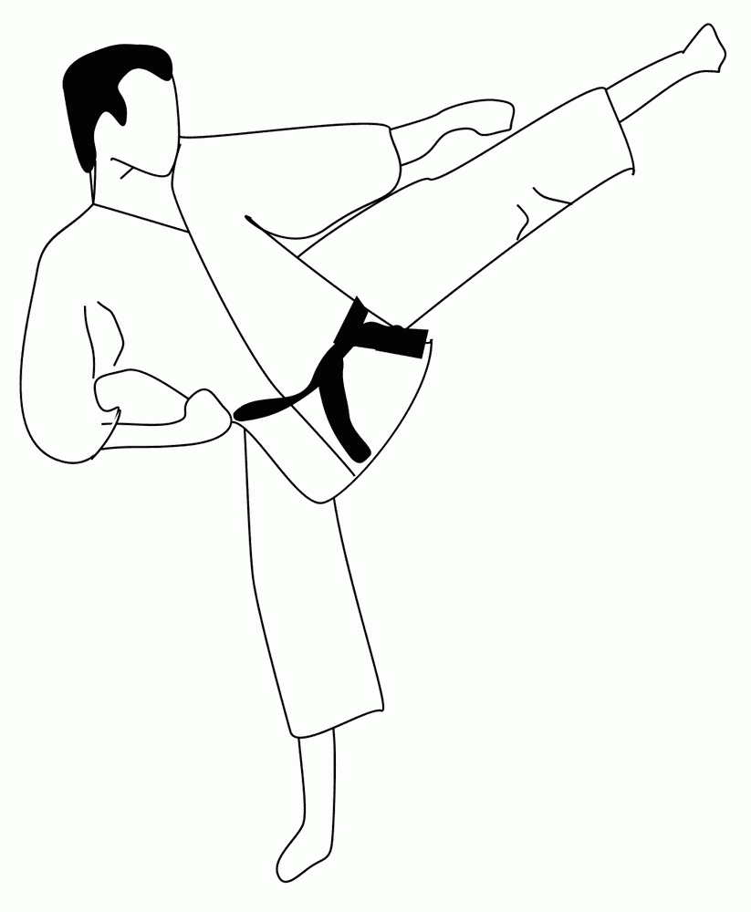 Karate For Kids Image Coloring Page