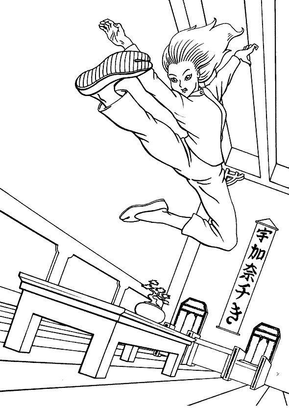 Karate Image For Children Coloring Page
