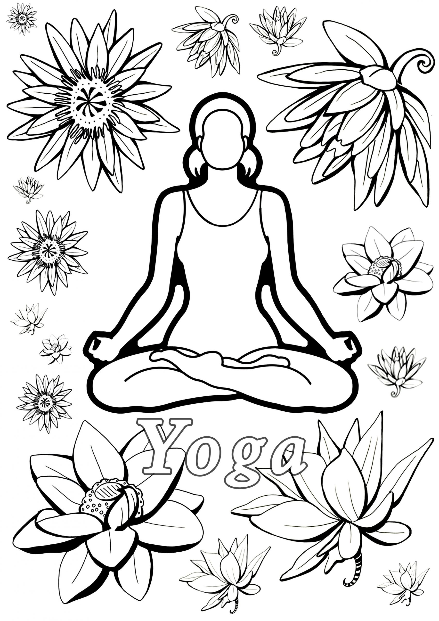 Keep Calm And Do Yoga Coloring Page