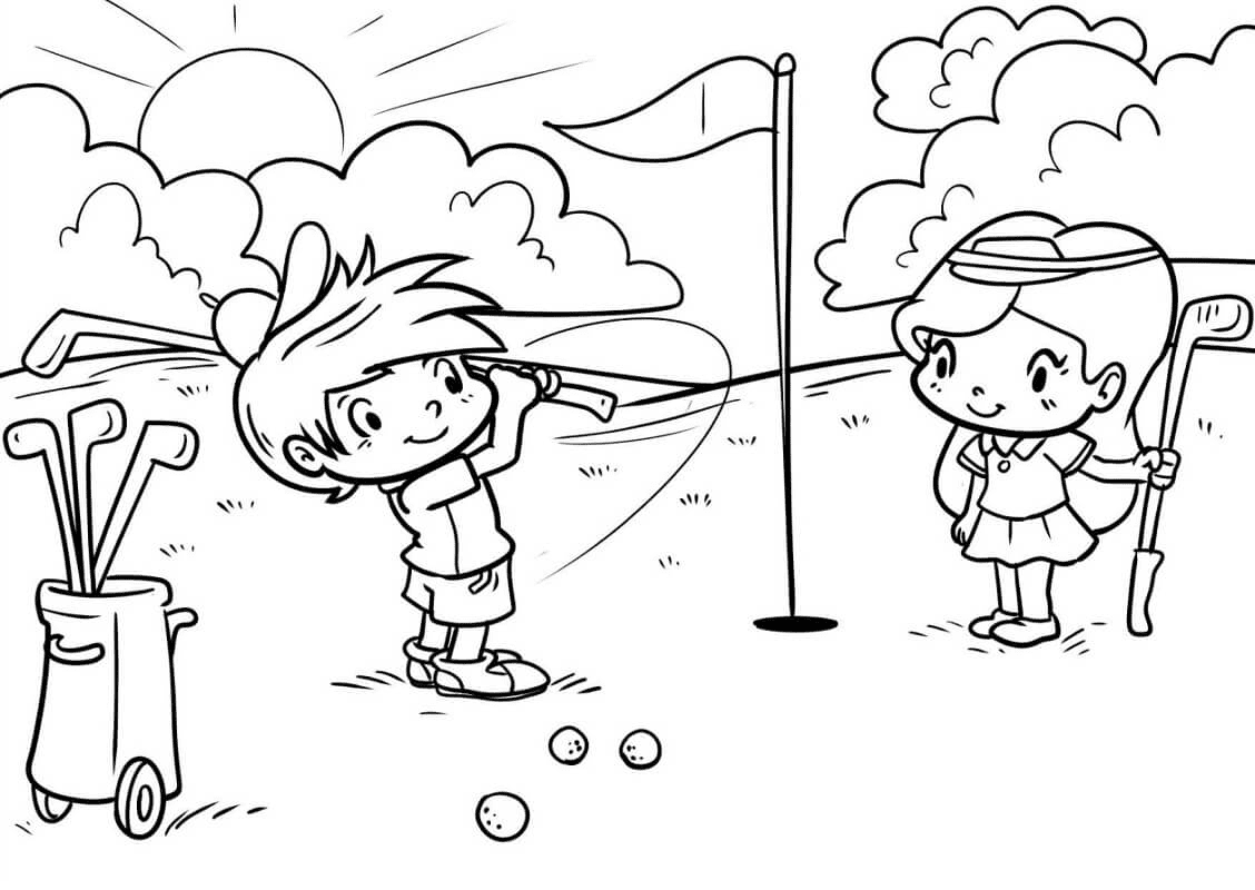 Kids Playing Golf