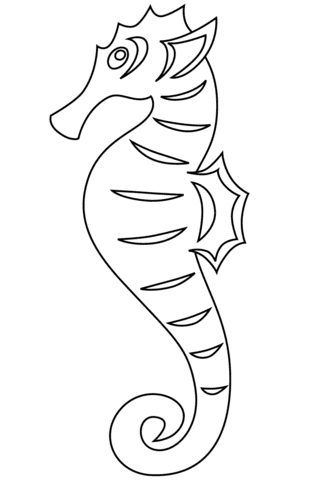 Kids Seahorse Image Coloring Page
