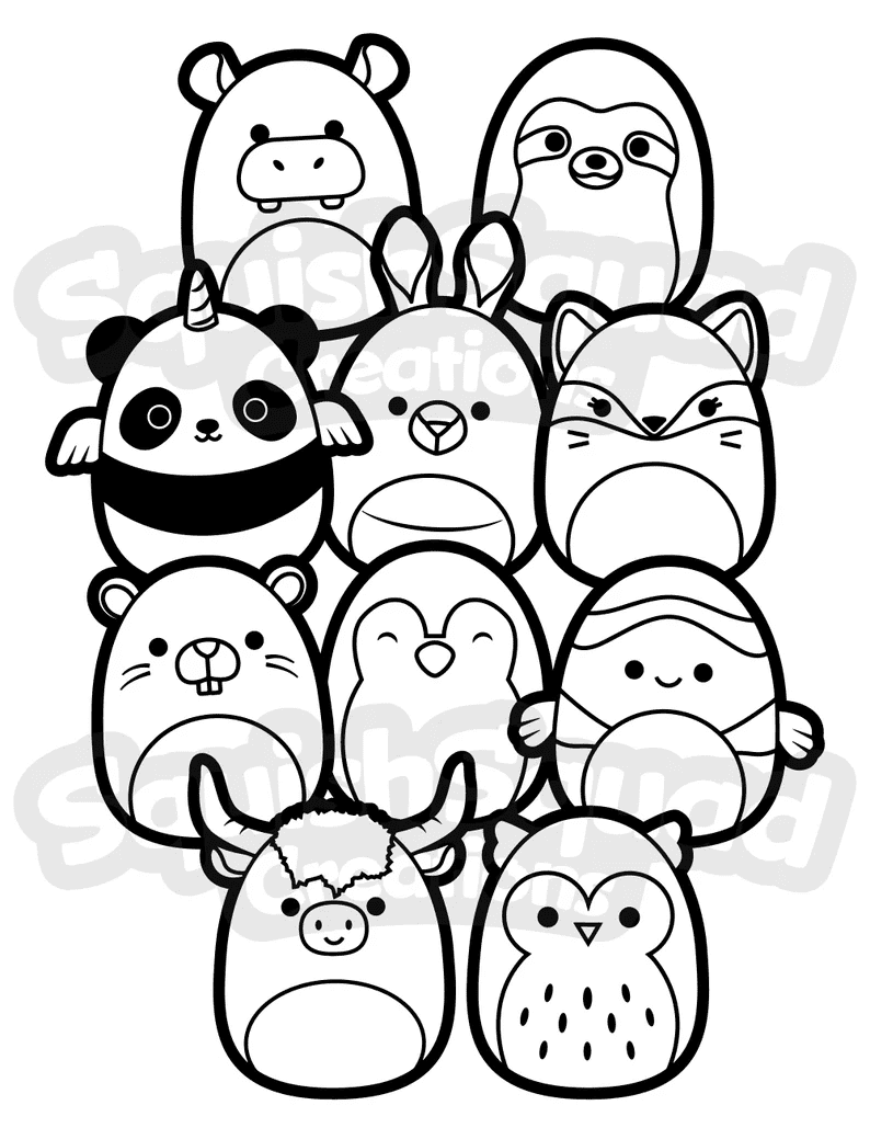 Kids Squishmallows Coloring Page