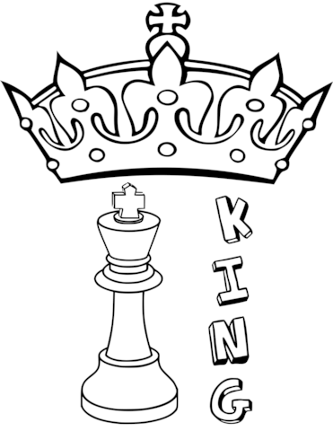 King Chess Piece Image Coloring Page