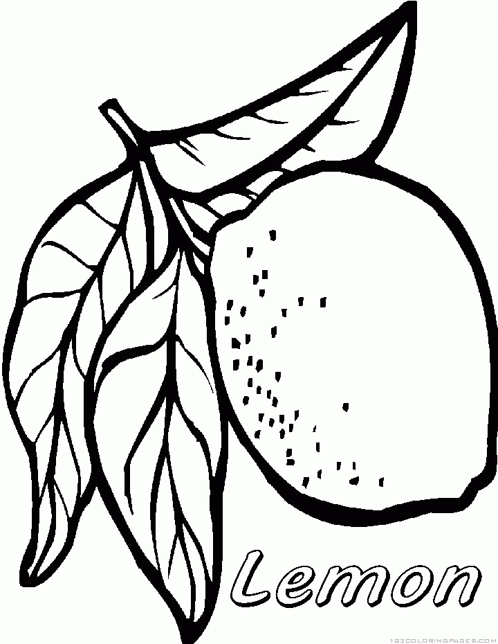 Lemon Cute Drawing Coloring Page
