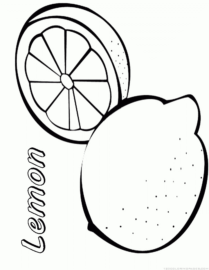 Lemon Picture Image For Kids Coloring Page