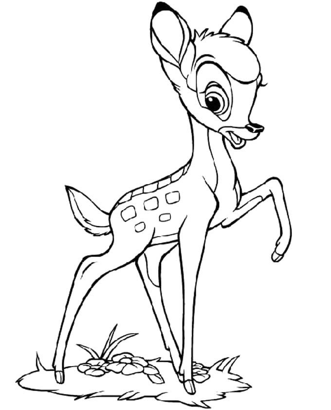 Lift One Foot Bambi Coloring Page
