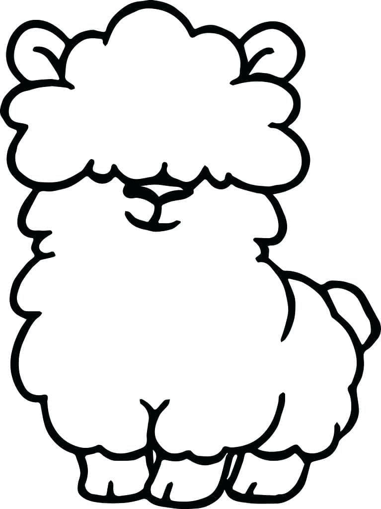 Little Llama Coloring Page