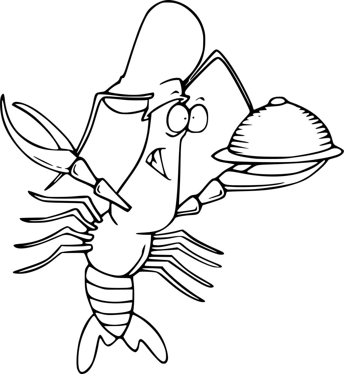 Lobster Chef Coloring Page
