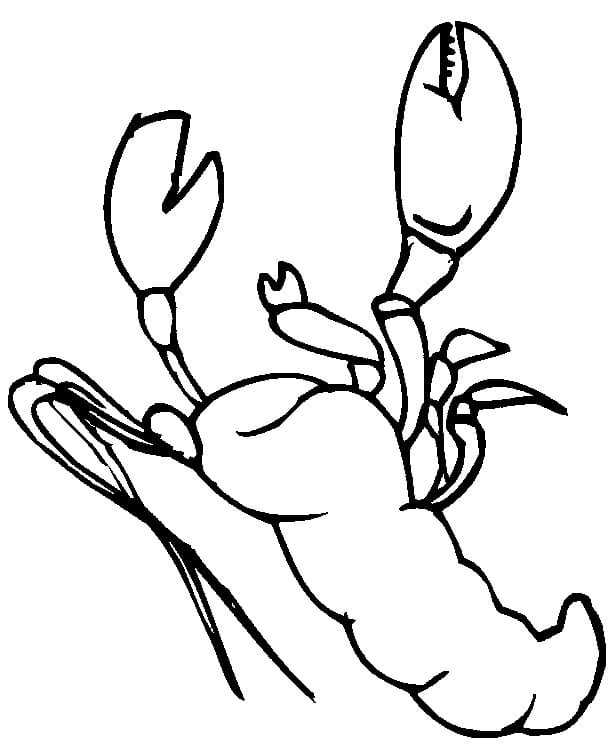 Lobster Cute For Children Coloring Page