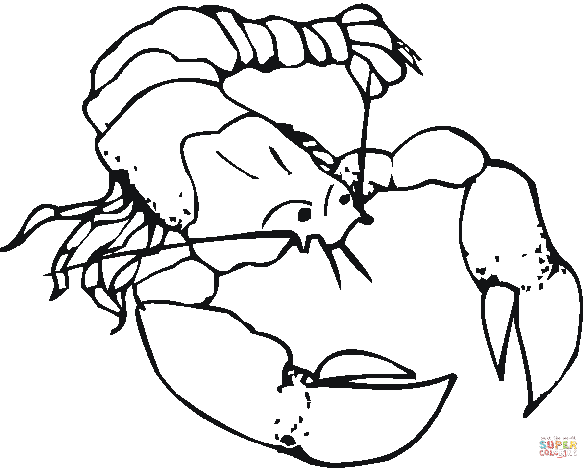 Lobster Cute Picture Coloring Page