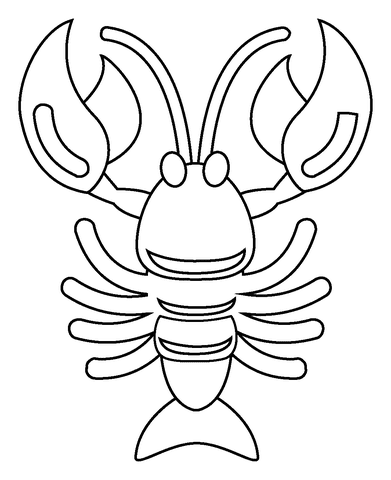 Lobster Emoji For Children Coloring Page