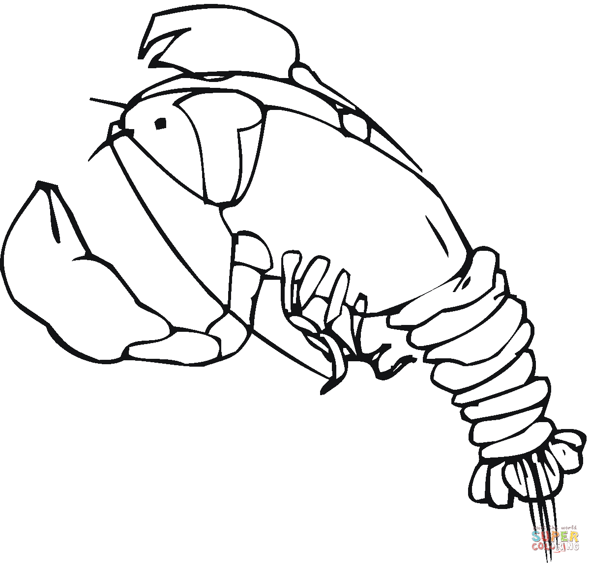 Lobster For Kids Image Coloring Page