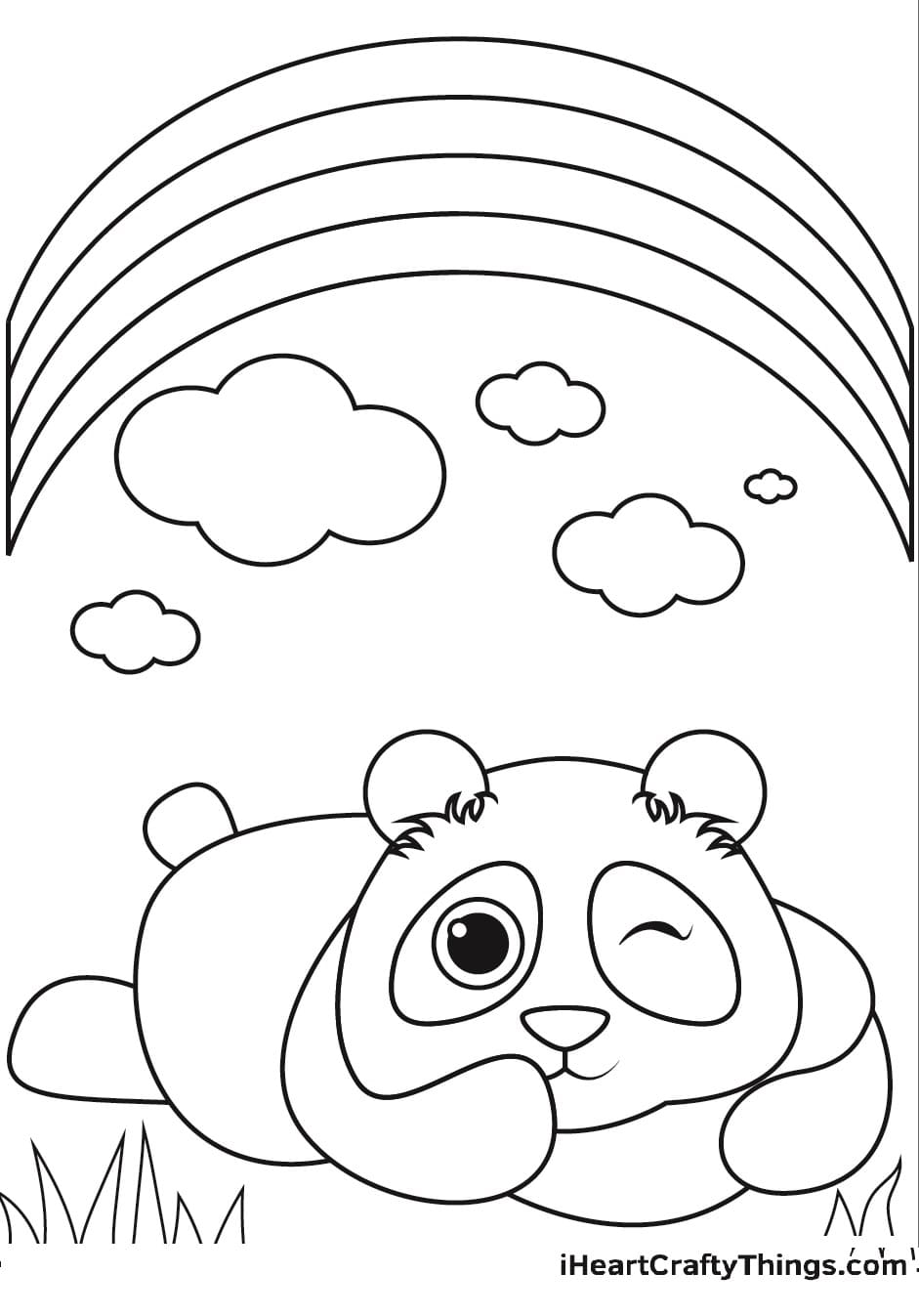 Lovely Giant Panda For Children Coloring Page