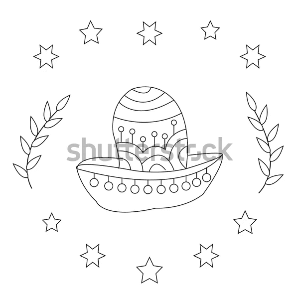 Lovely Mexican Sombrero Coloring Page
