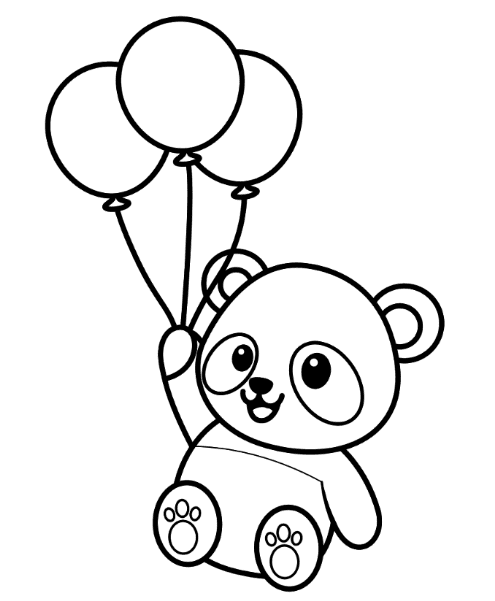 Lovely Panda Coloring Page