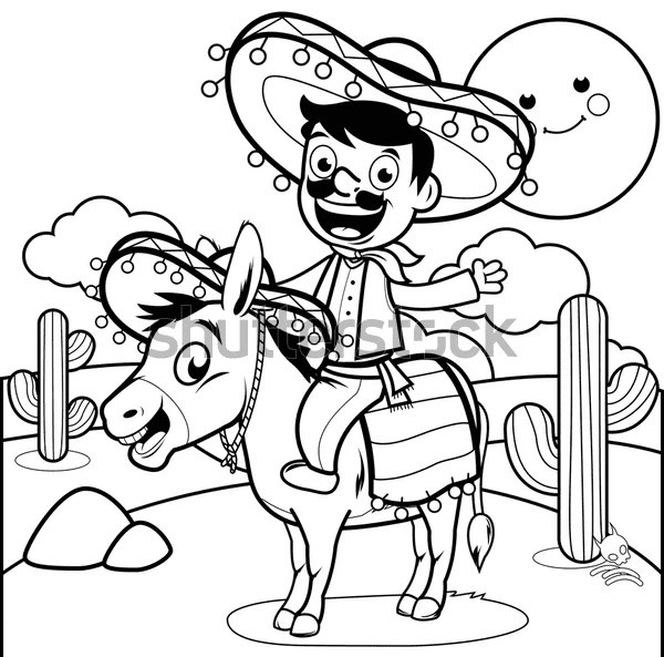 Lovely Sombrero Picture For Kids Coloring Page