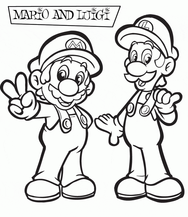 Luigi Image For Kids Coloring Page