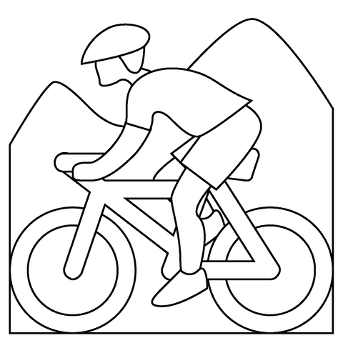 Man Mountain Biking Emoji