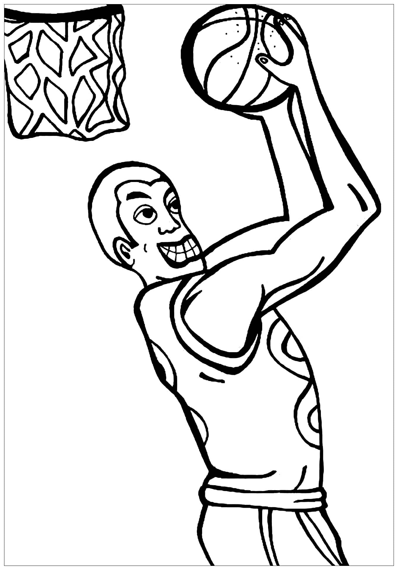 Man Playing Basketball Image Coloring Page