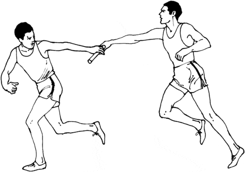 Man Relay Race Coloring Page