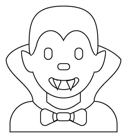 Man Vampire Emoji For Kids Coloring Page