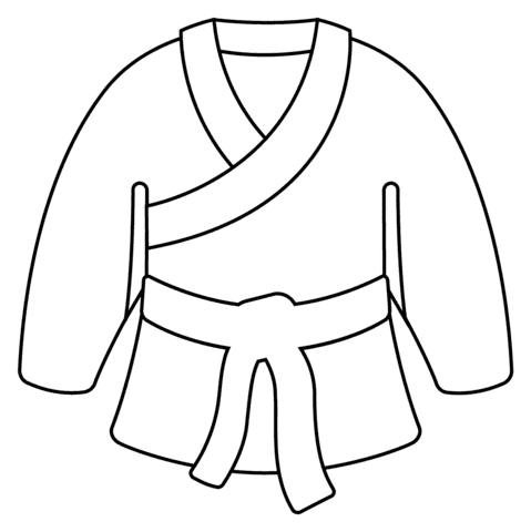 Martial Arts Uniform Emoji Image Coloring Page