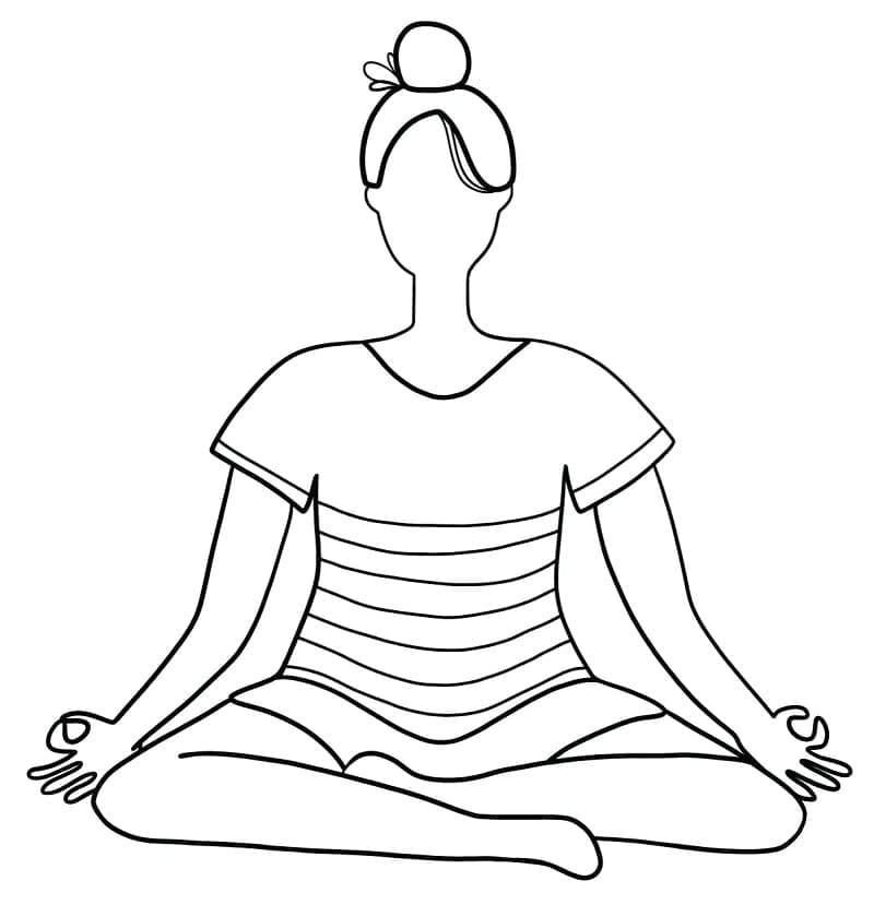 Meditation Image For Children Coloring Page