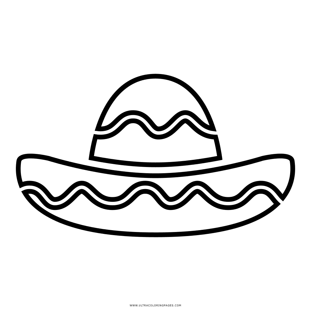 Mexican Sombrero Cute Coloring Page