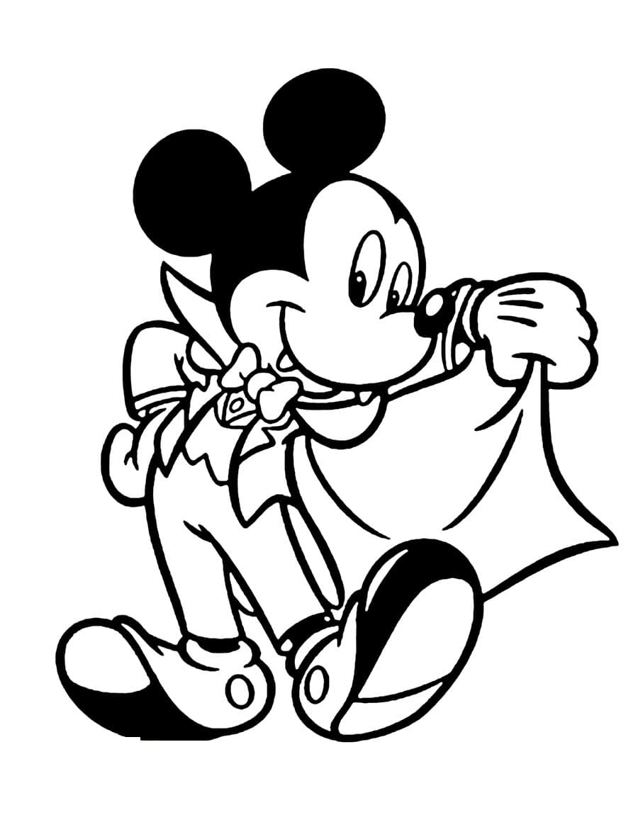 Mickey As Vampire Coloring Image