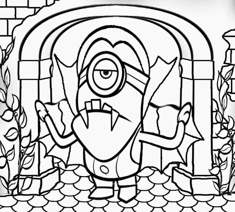 Minion Halloween Coloring Page