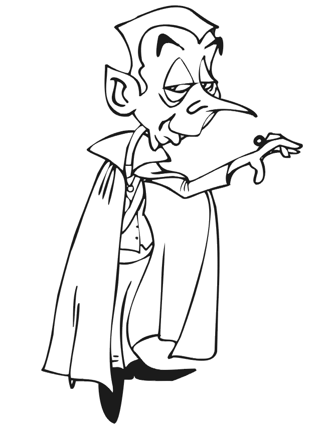 Old Count Dracula Coloring Page