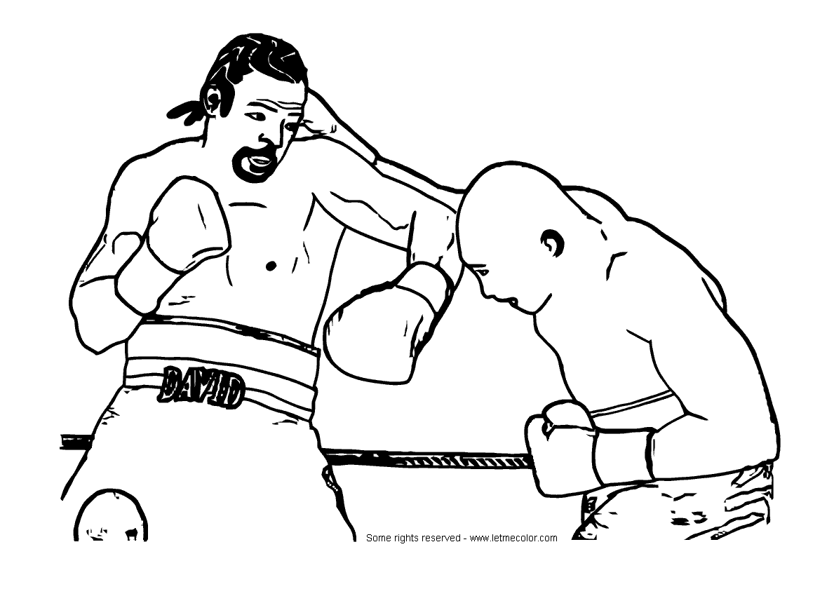 Olympic Boxing Kids Coloring Page