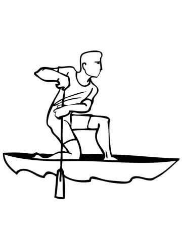 Paddling In Canoe Printable