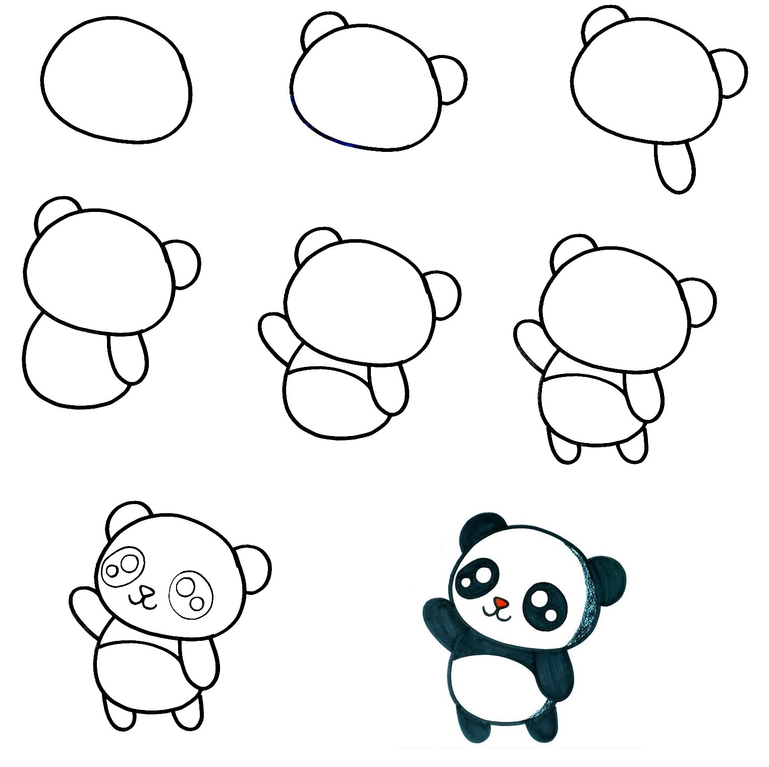 8 Simple Steps To Create A Panda Drawing - How To Draw A Panda