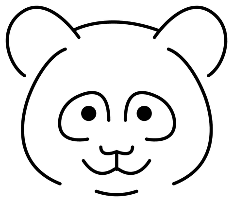 Panda Emoji For Children Coloring Page