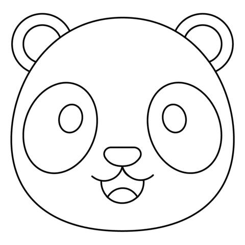 Panda Emoji Free Coloring Page