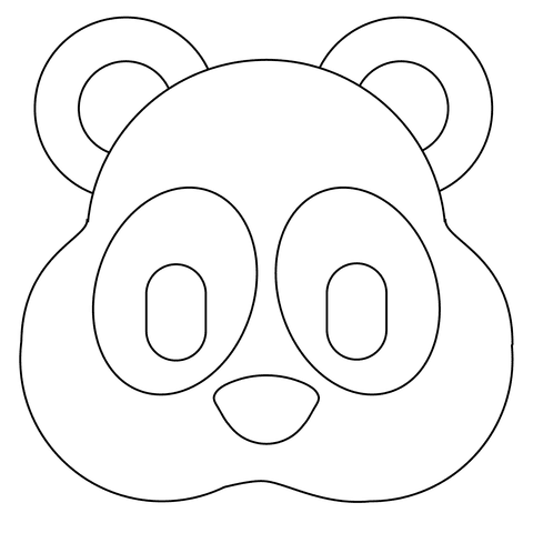 Panda Face Emoji Image Coloring Page