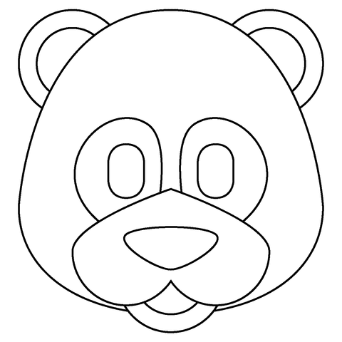 Panda Face Emoji Coloring Page