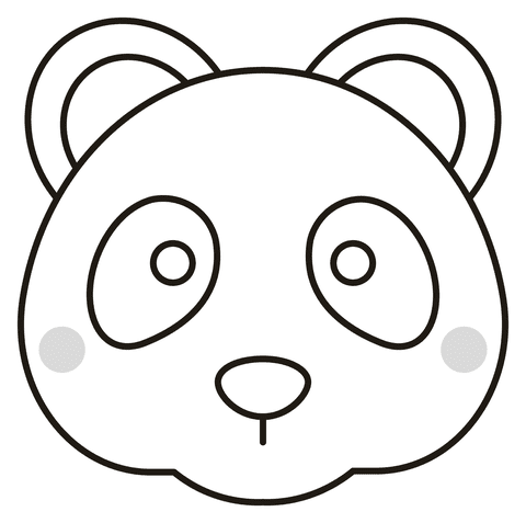 Panda Face Image For Kids Coloring Page