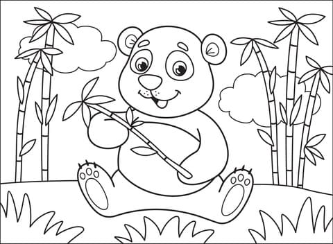 Panda Image For Children Coloring Page