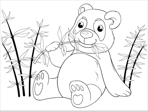 Panda Image For Kids Coloring Page