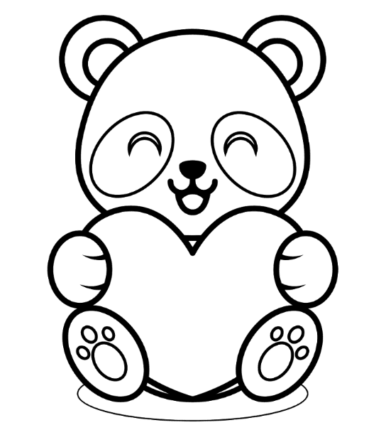 Panda Lovely Coloring Page