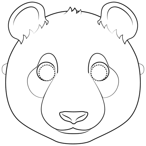 Panda Mask Image Coloring Page