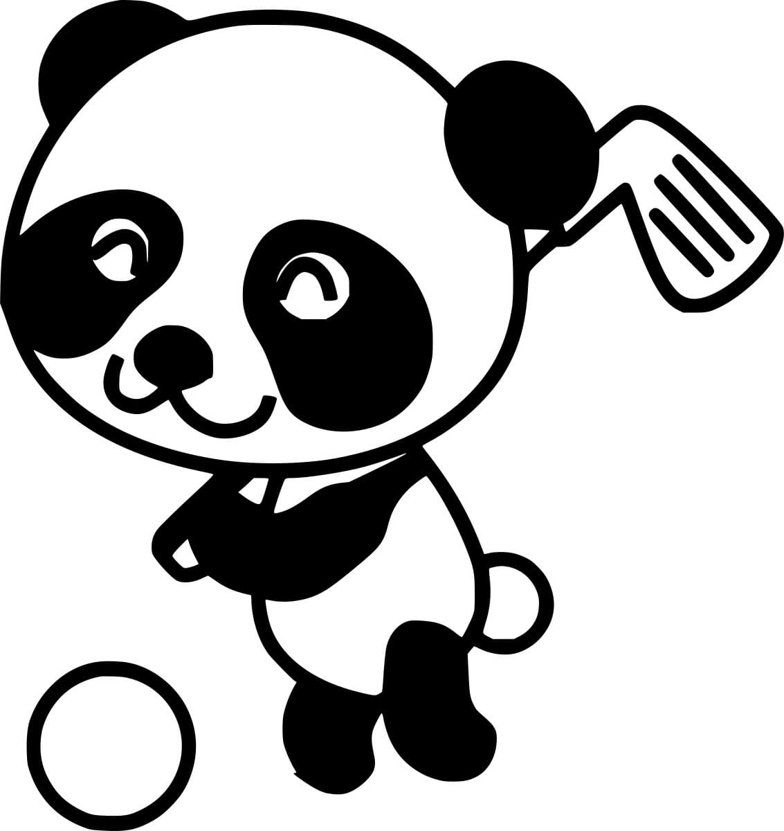 Panda Playing Golf Coloring Page