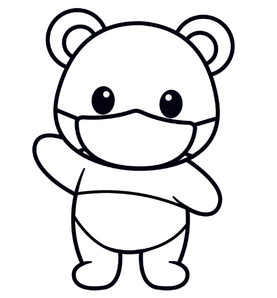 Panda With A Mask Coloring Page